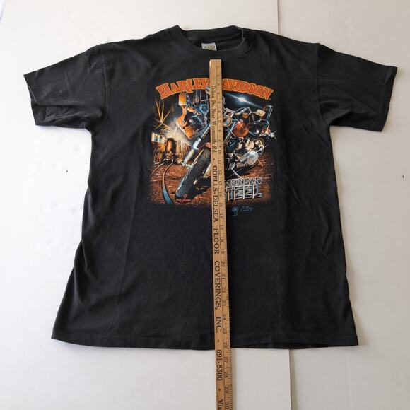 Vintage 1988 Harley Davidson 3D Emblem T Shirt XL 80s American Steel Honolulu HI - Picture 8 of 10